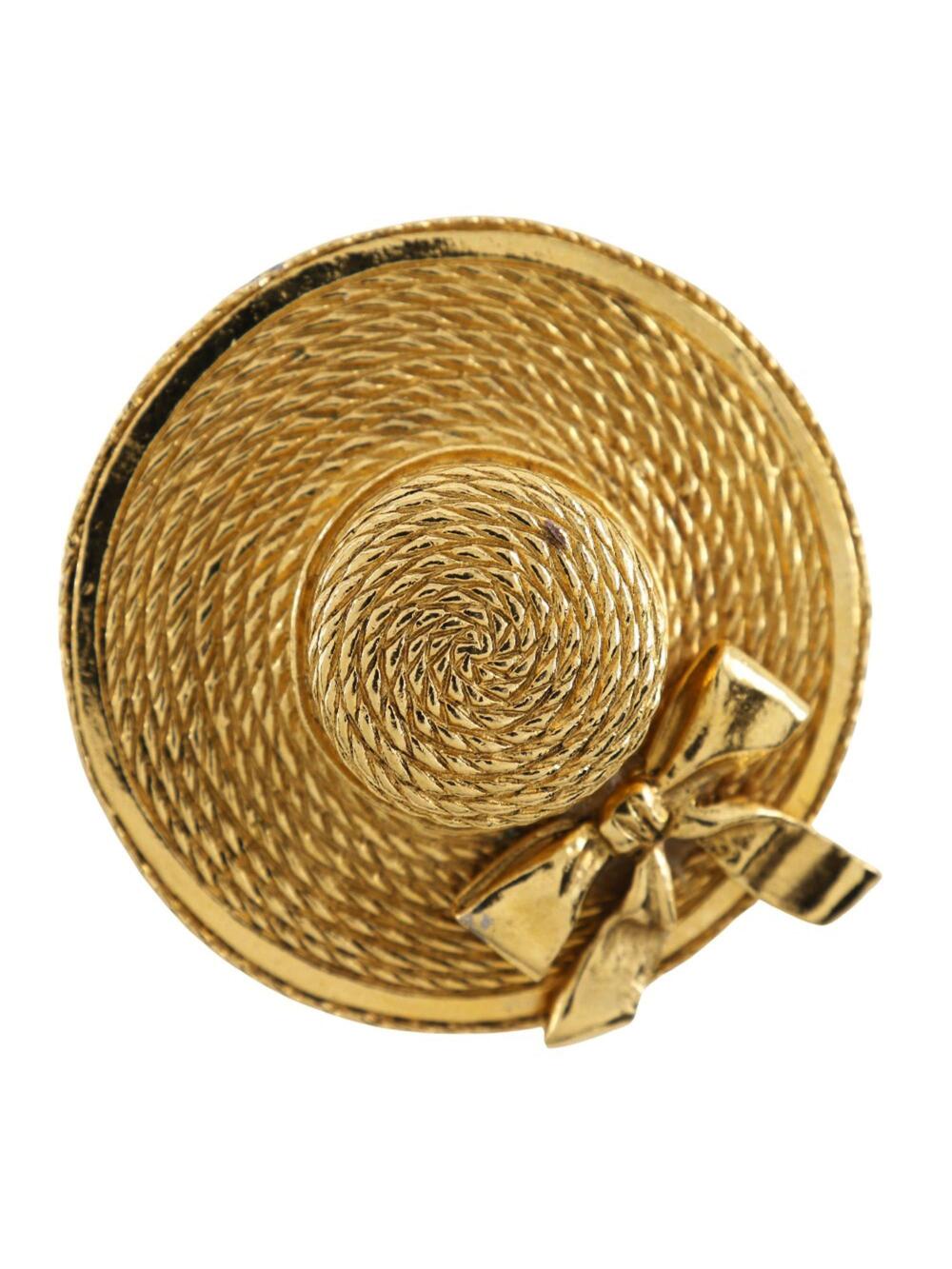 Chanel Straw Hat Brooch Metal #215753C10B